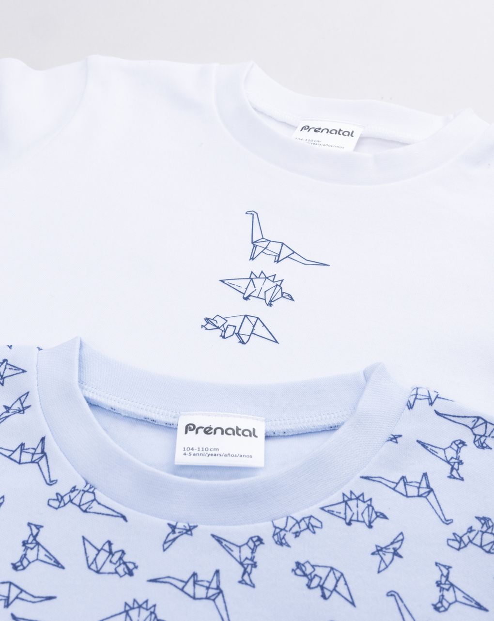 Pack 2 t-shirt intime bambio bianca/azzurra dinosauri