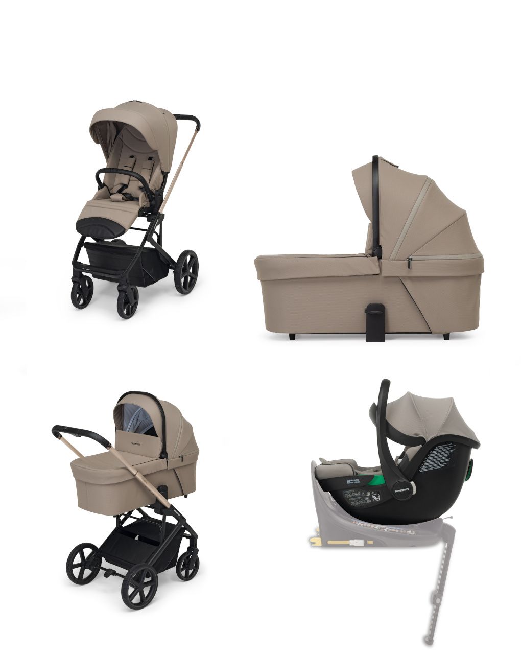 Sistema combinato tictoc pro disk infant champagne + adattatore - foppapedretti
