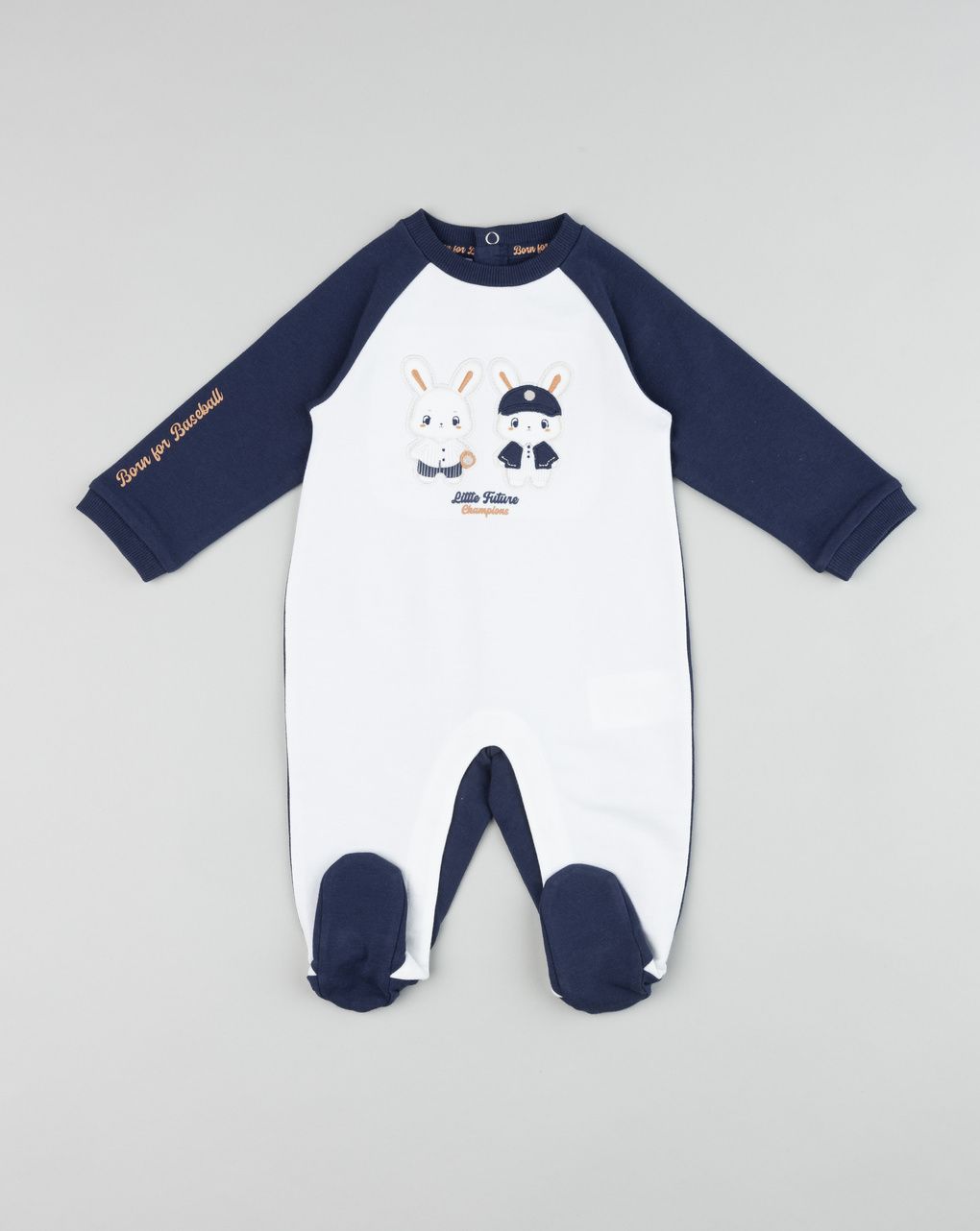 Tutina neonato blu/bianco baseball