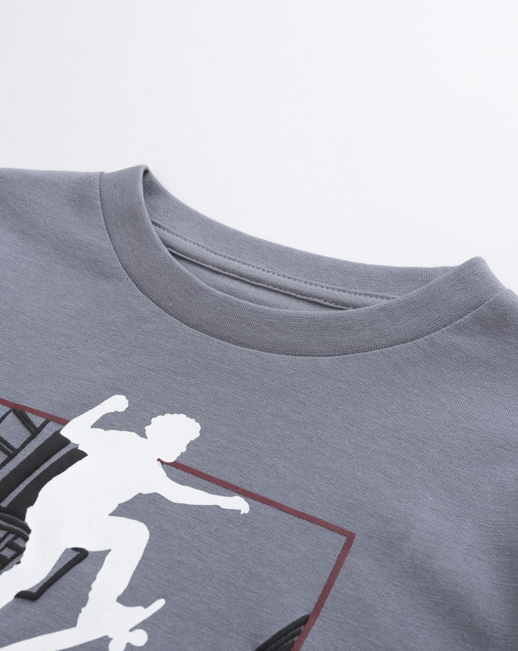 T-shirt manica lunga bimbo grigia stampata
