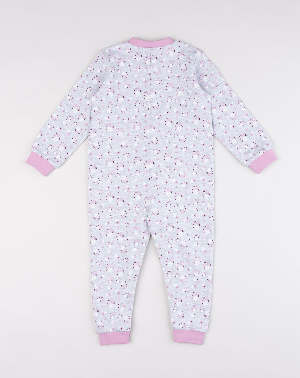 Pigiamone bimba grigio con fiori allover