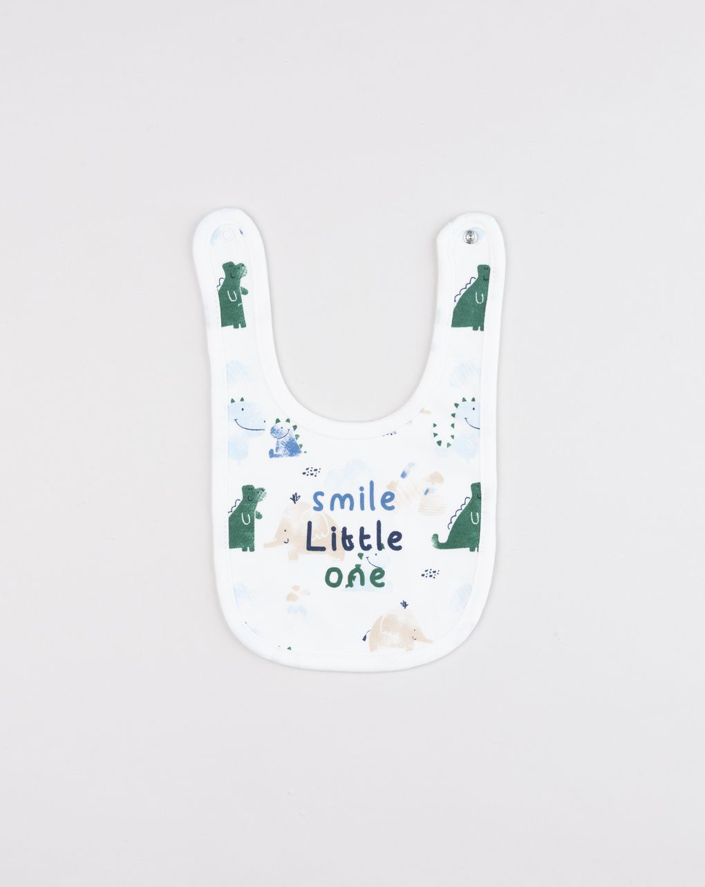 Bavaglino neonato in cotone bianco "smile little one"