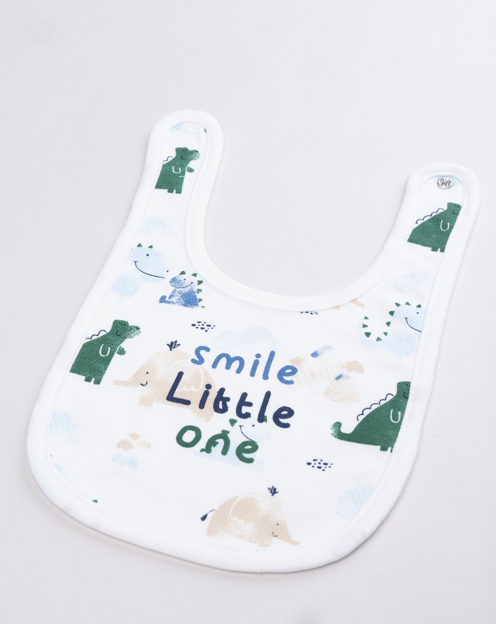 Bavaglino neonato in cotone bianco "smile little one"
