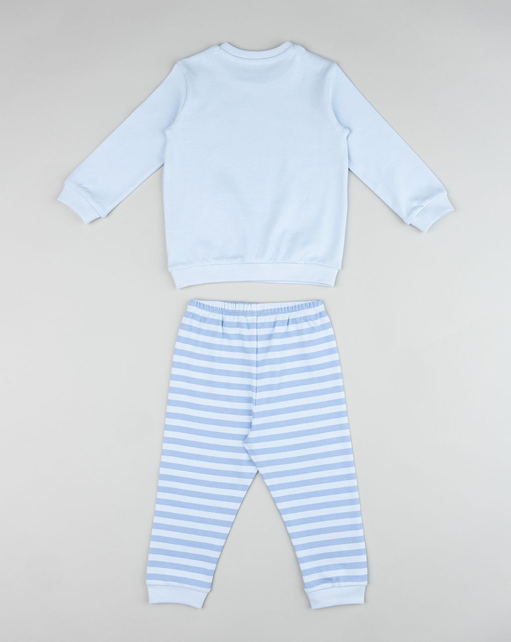 Pigiama interlock lungo due pezzi bimbo azzurro "orsetto"