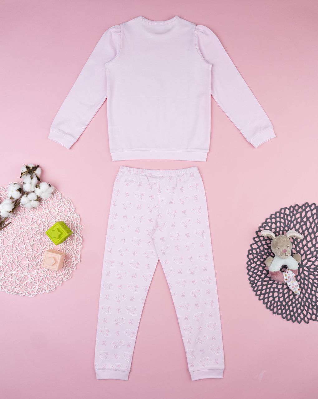 Pigiama bambina rosa nuvola