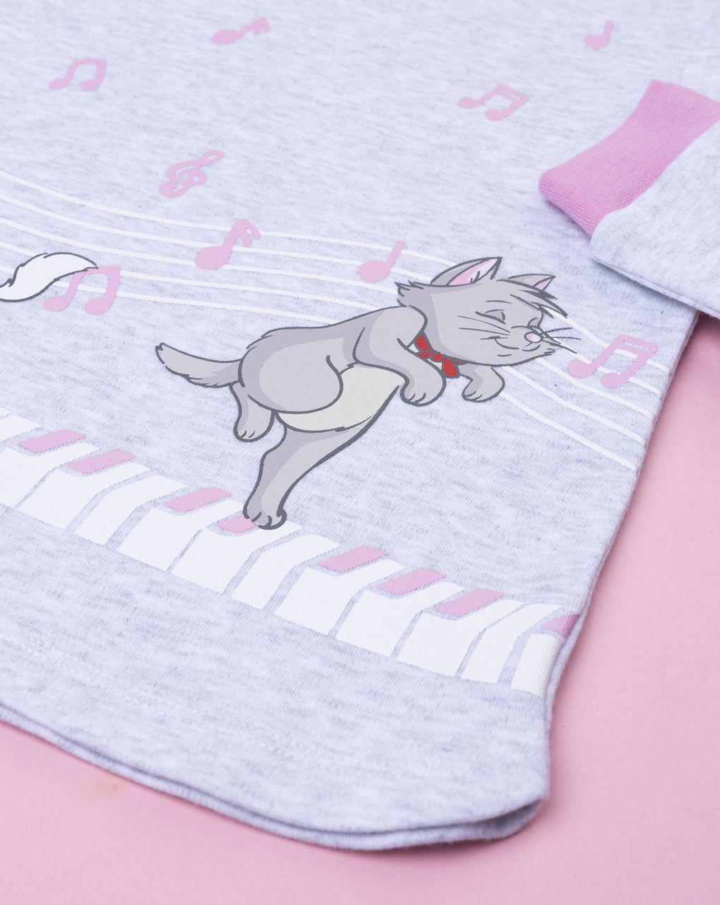 Pigiama bimba grigio/rosa aristogatti