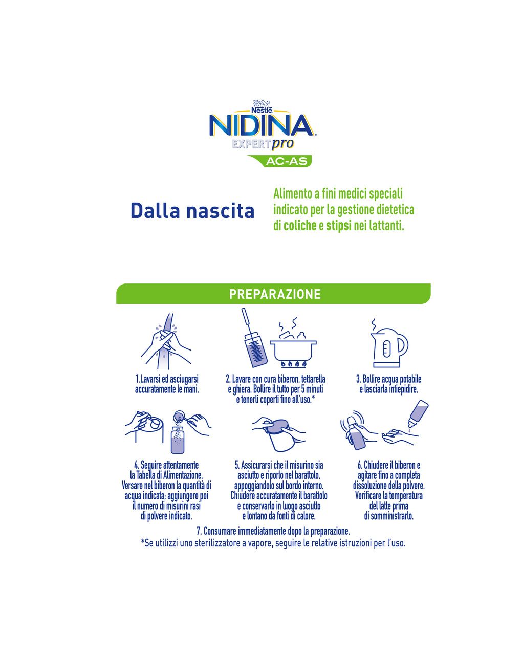 Nidina expertpro ac-as alimento a fini medici speciali in polvere, 800g - nestle'