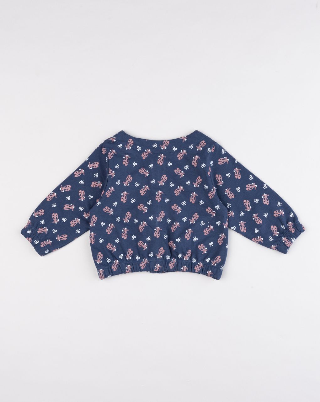 Cardigan garzato bimba blu notte pattern scarpette da ballo
