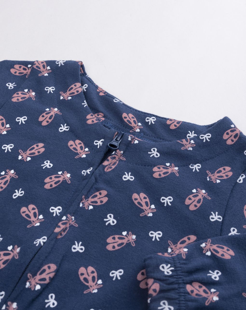 Cardigan garzato bimba blu notte pattern scarpette da ballo