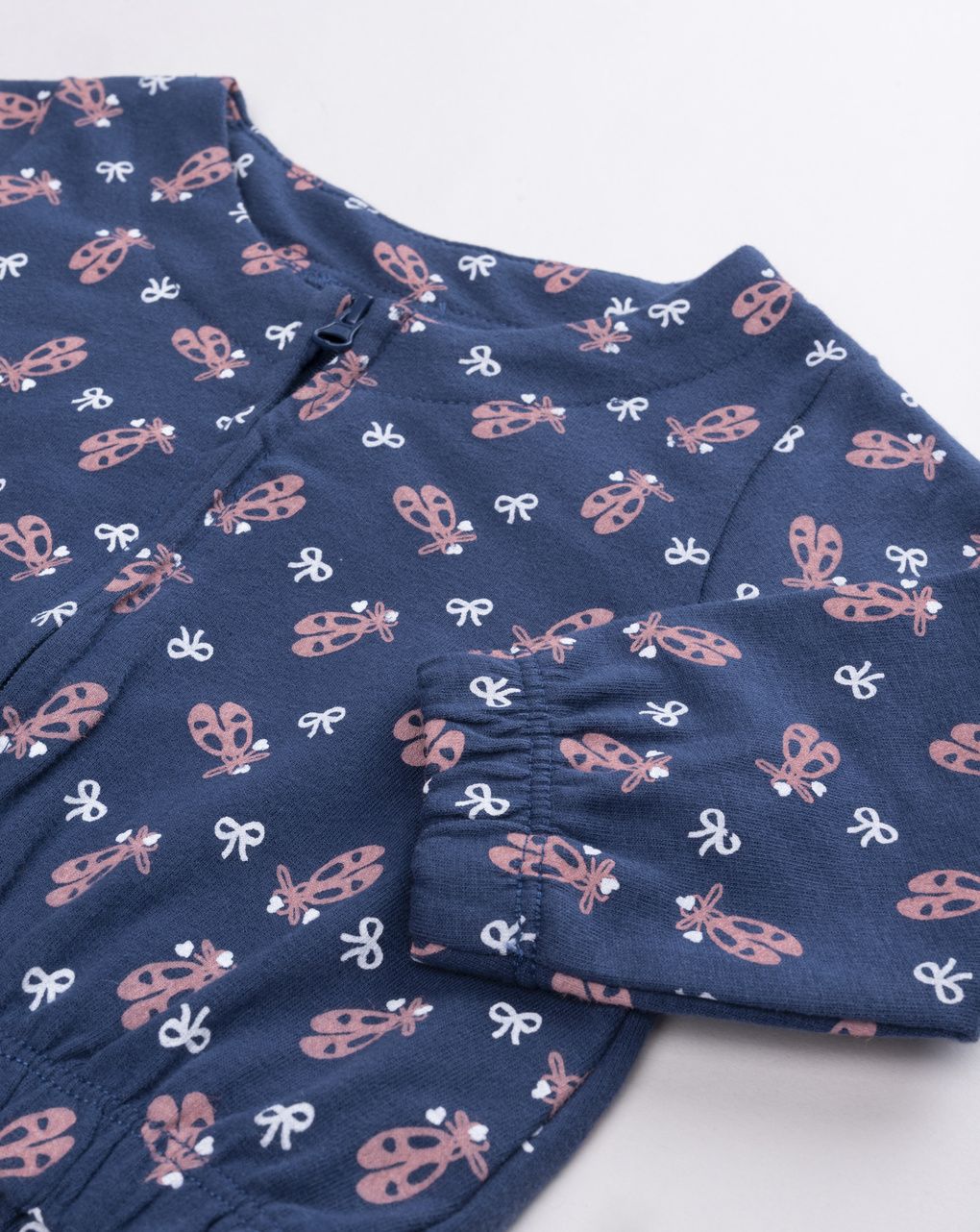 Cardigan garzato bimba blu notte pattern scarpette da ballo