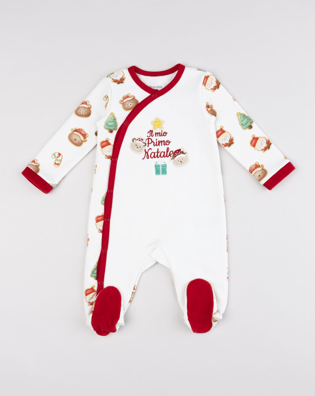 Tutina ciniglia primo natale all over panna neonato