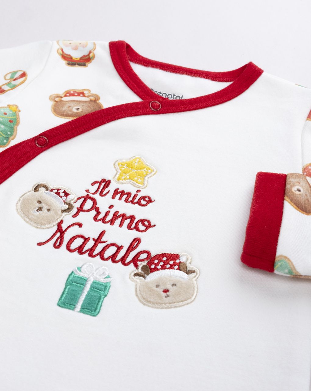 Tutina ciniglia primo natale all over panna neonato