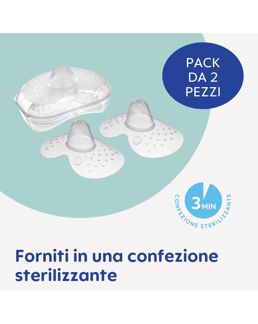 Mam paracapezzoli (set da 2), silicone ultrasottile skinsoft, superficie sagomata,neonato accessori utili con confezione sterilizzante, misura l