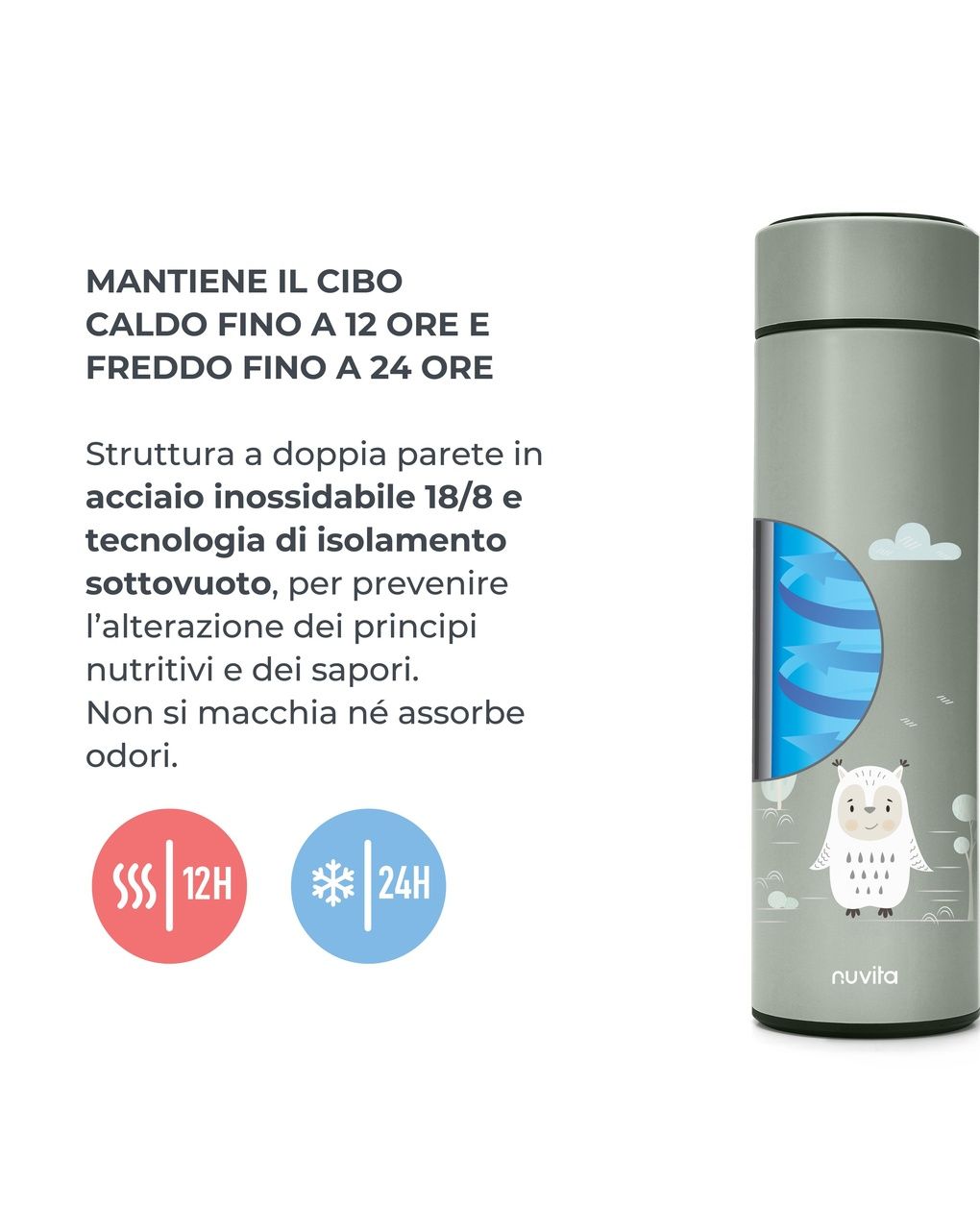 Borraccia termica da 500ml con termometro led - 4455 / english rose - nuvita