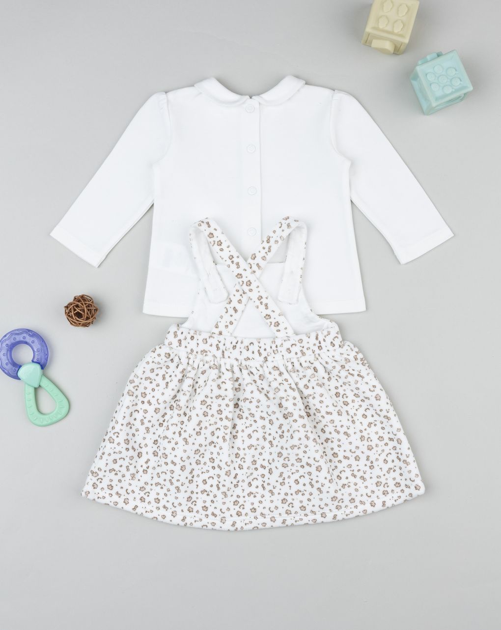 Completo bimba vestito ciniglia allover