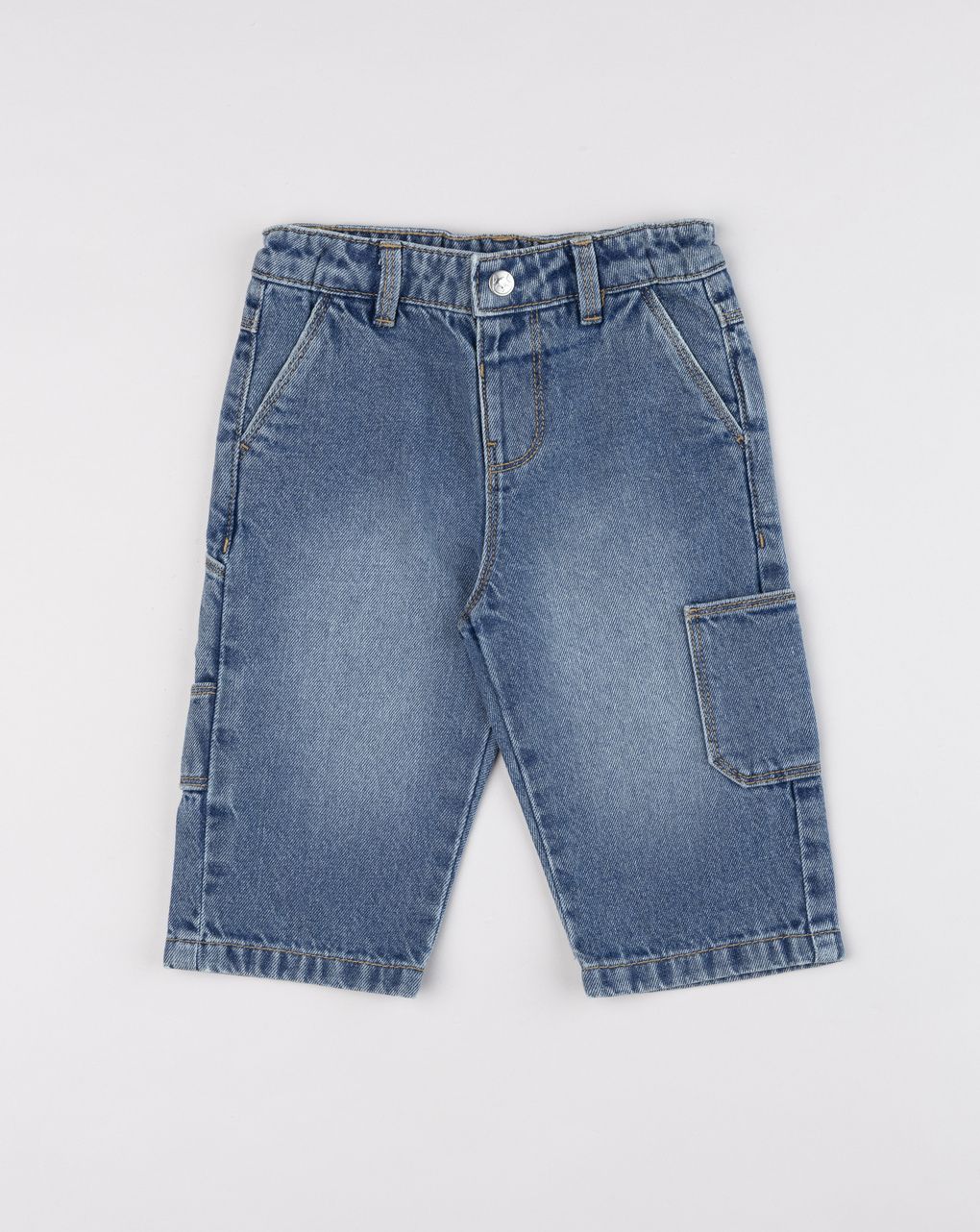 Pantaloni bimbo utility denim medio neonato