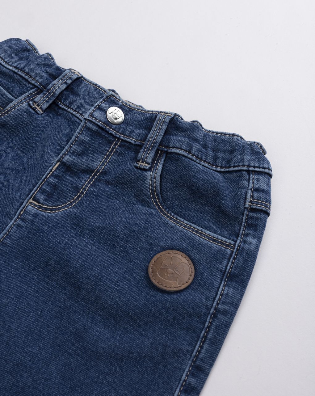 Jeans regular fit denim scuro con patch  bimbo