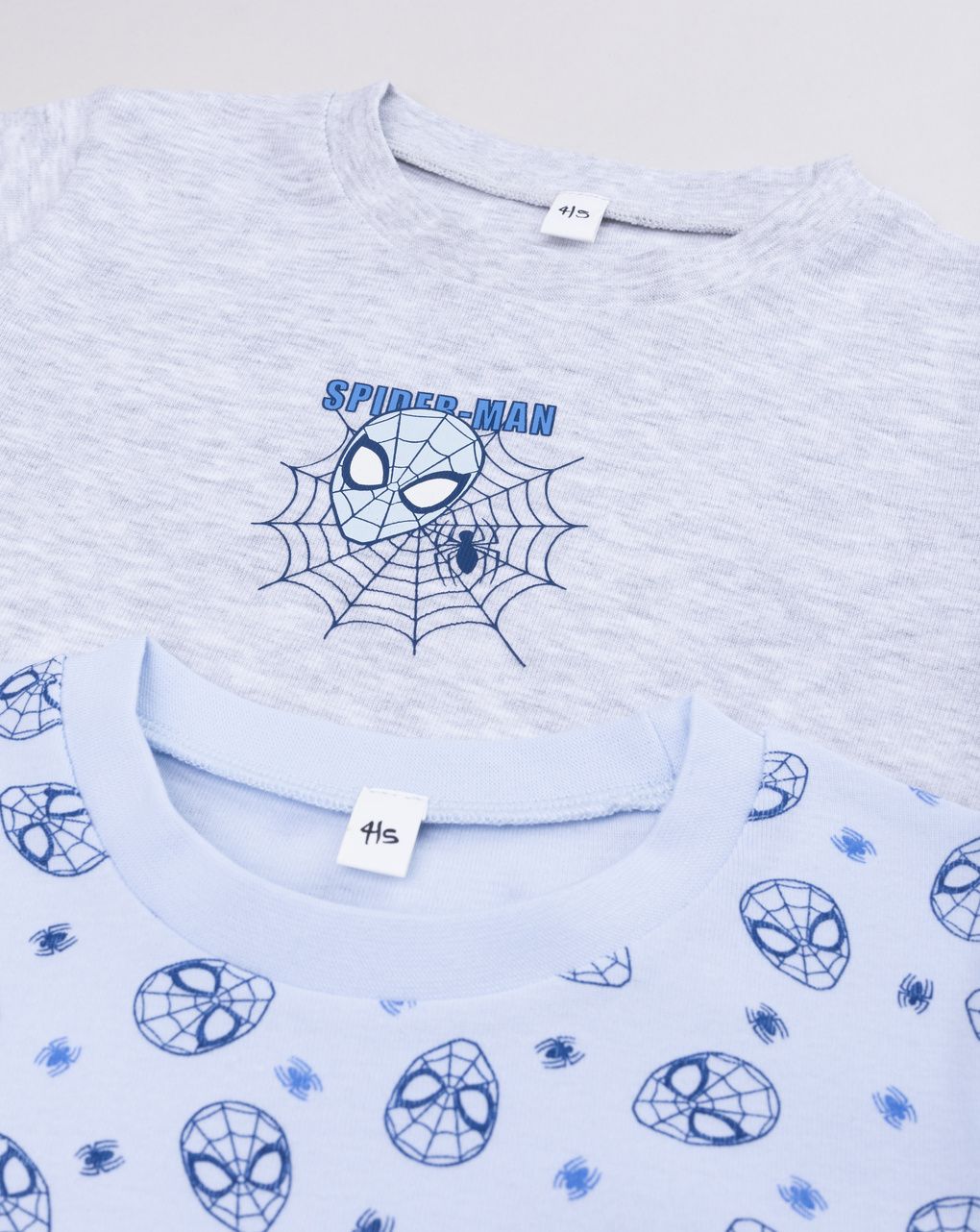 Pack 2 maglie intime bambino spiderman grigio/azzurro