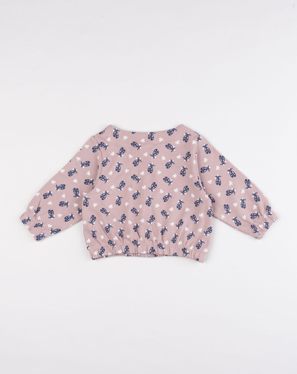 Cardigan garzato zip bambina rosa in cotone con stampa scarpette