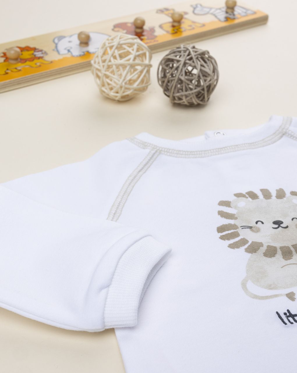 Body neonato maniche lunghe stampa leone