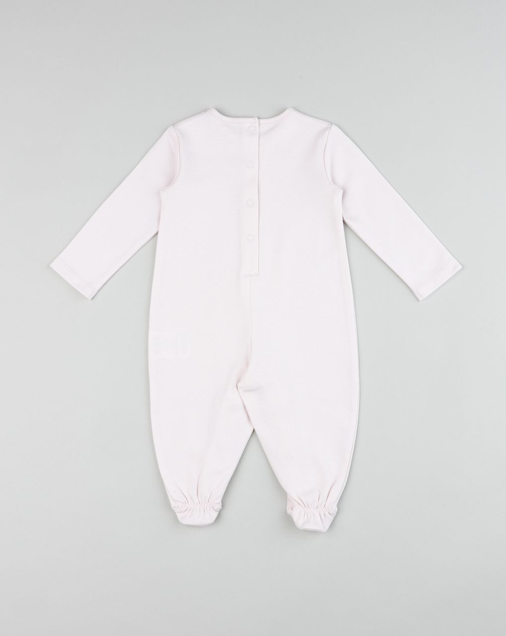 Tutina interlock con piedi bimba rosa "orsetto"
