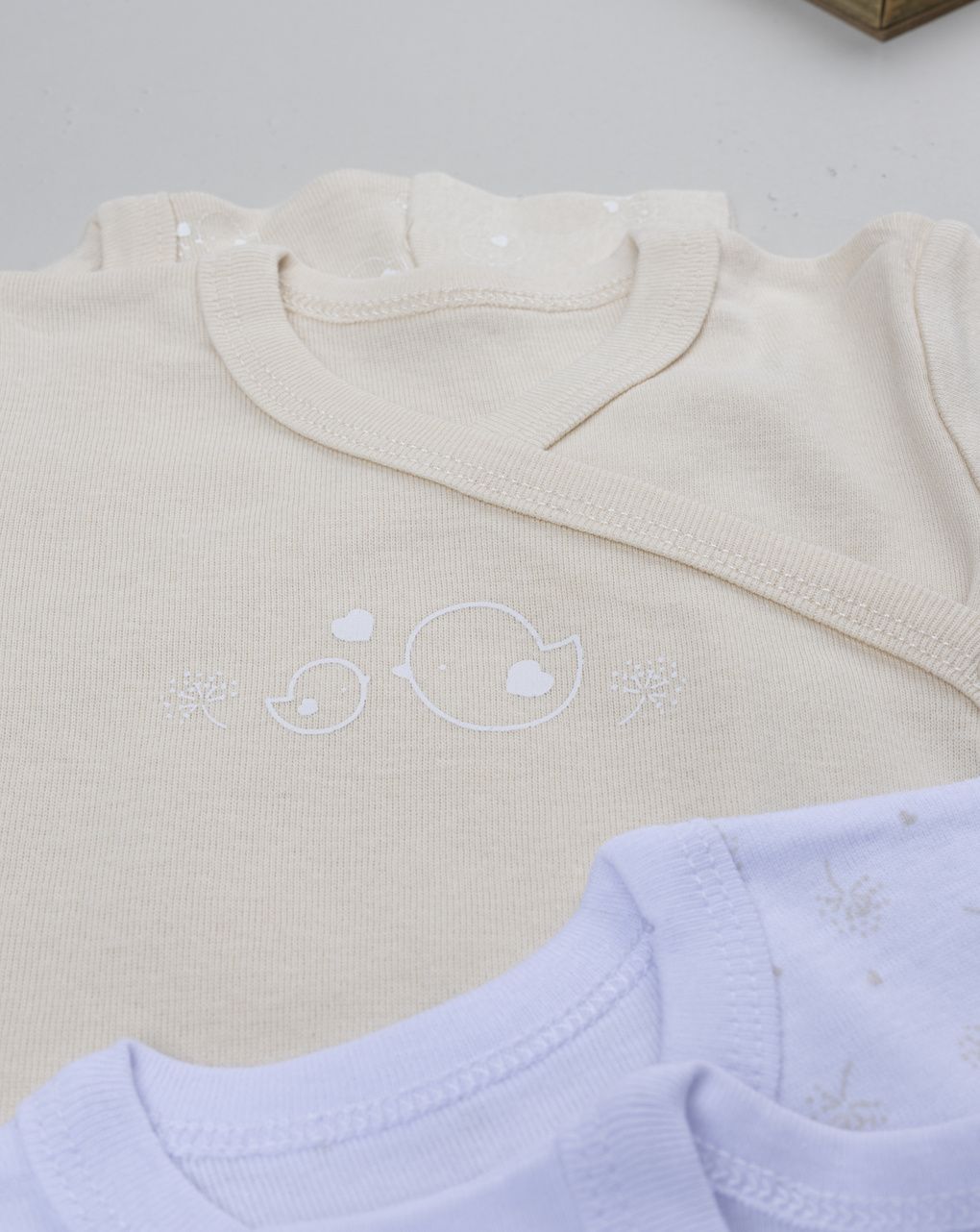 Pack 5 body neonata beige/bianco