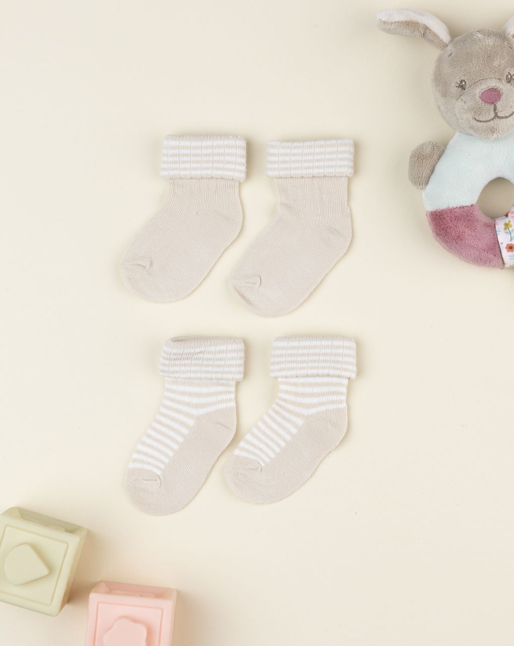 Pack 2 paia calzini neoato beige
