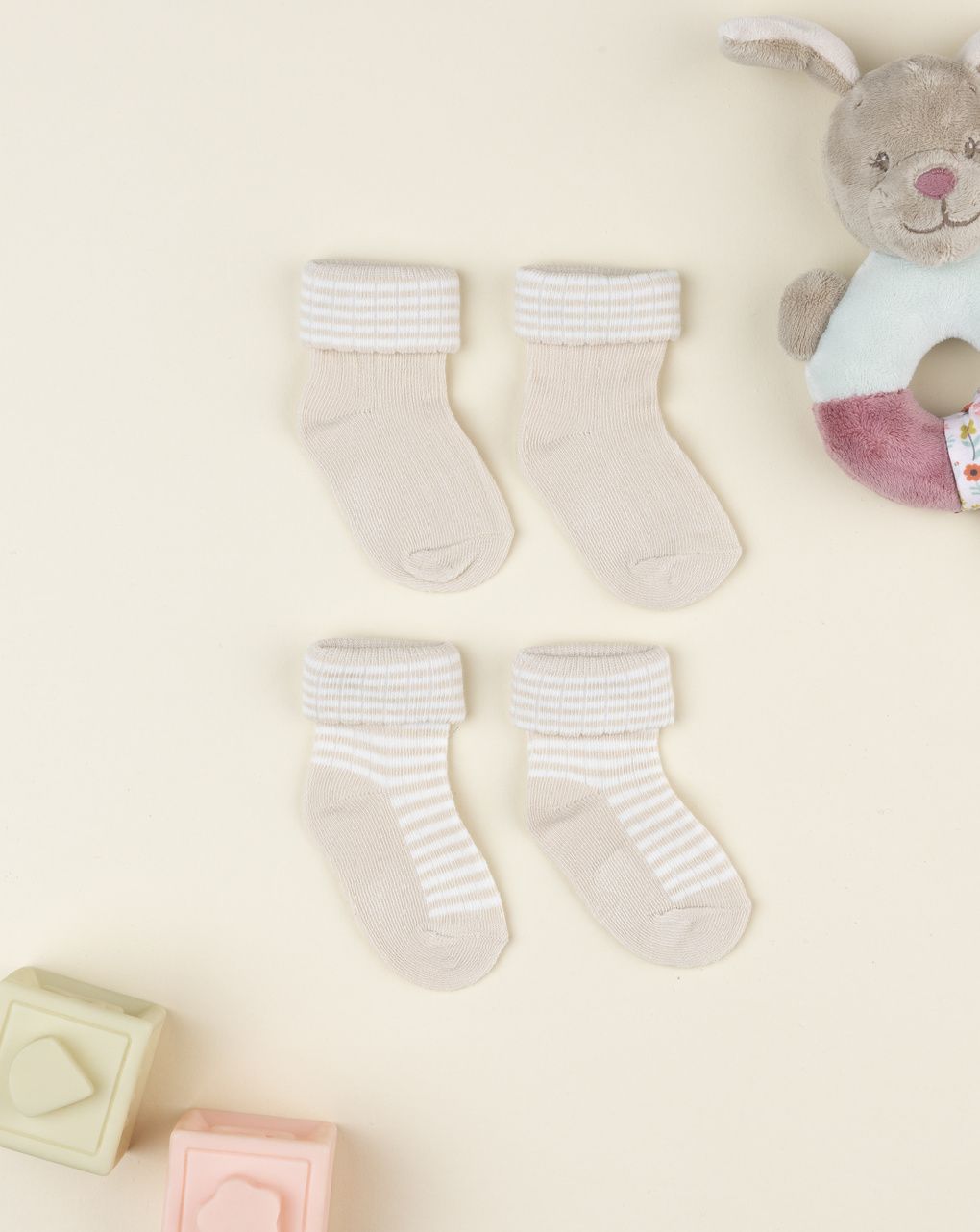 Pack 2 paia calzini neoato beige
