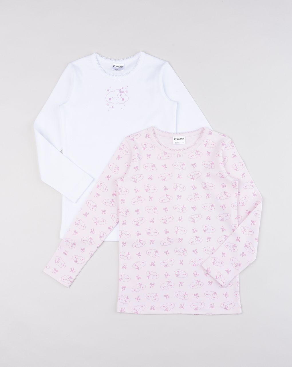 Pack 2 t-shirt intime bambina bianco/rosa