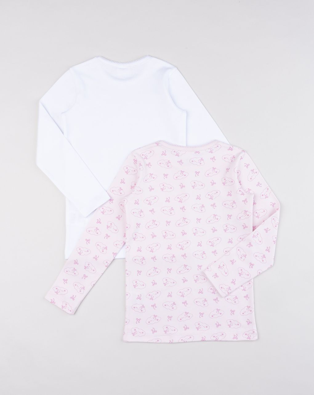 Pack 2 t-shirt intime bambina bianco/rosa