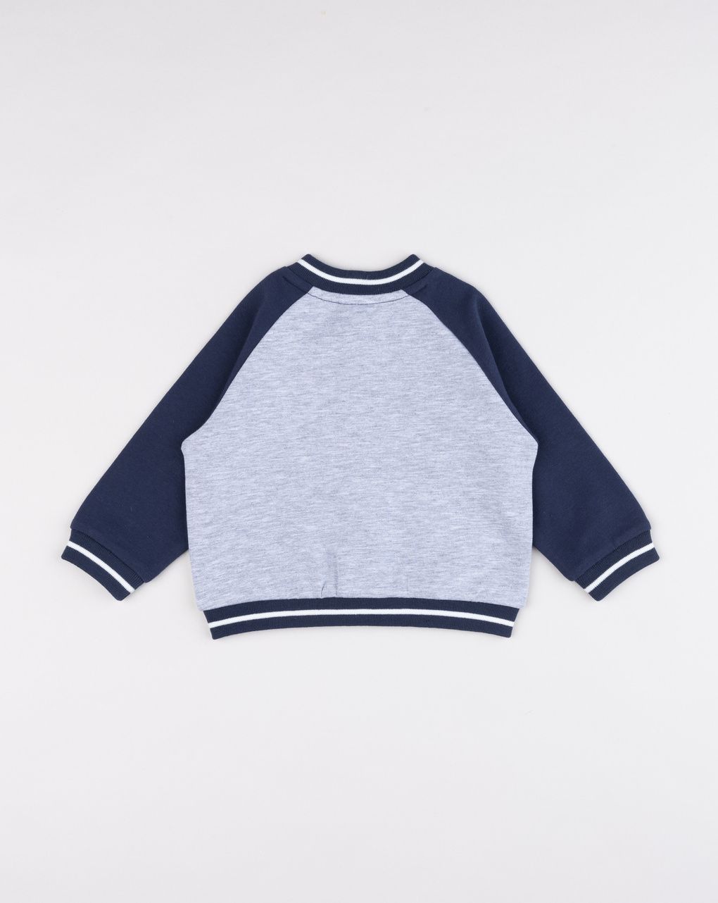 Felpa bimbo baseball grigio/blu