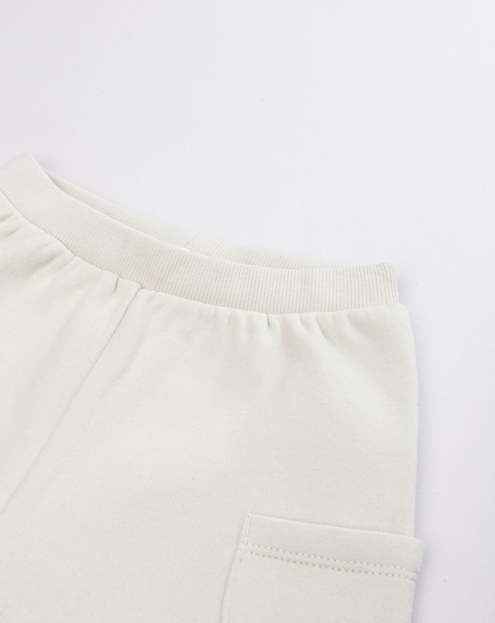 Pantalone felpato bimbo panna con tasconi