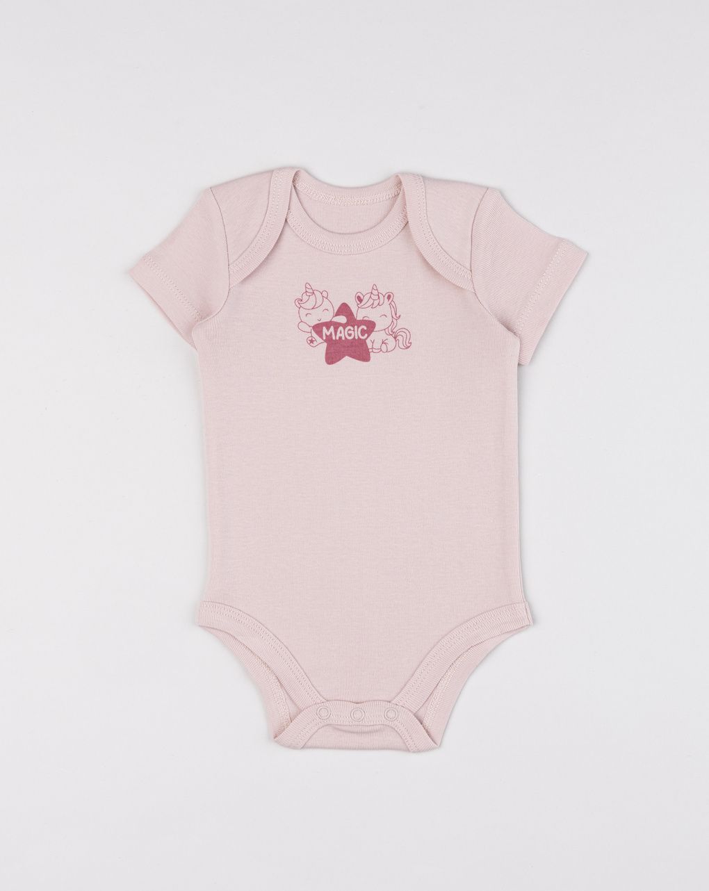 Body mezza manica bimba rosa "unicorni"