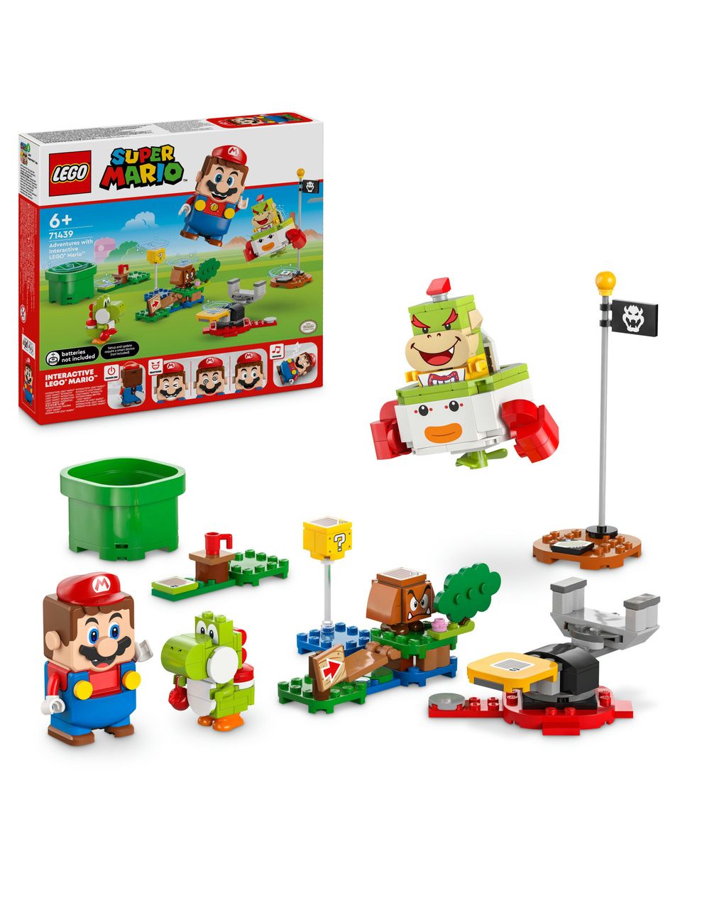 Lego super mario 71439 avventure di lego mario interattivo, giocattolo con personaggi nintendo da collezione, regalo bambini 6+