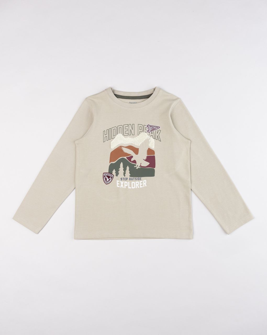 T-shirt bambino maniche lunghe "hidden peak explorer"