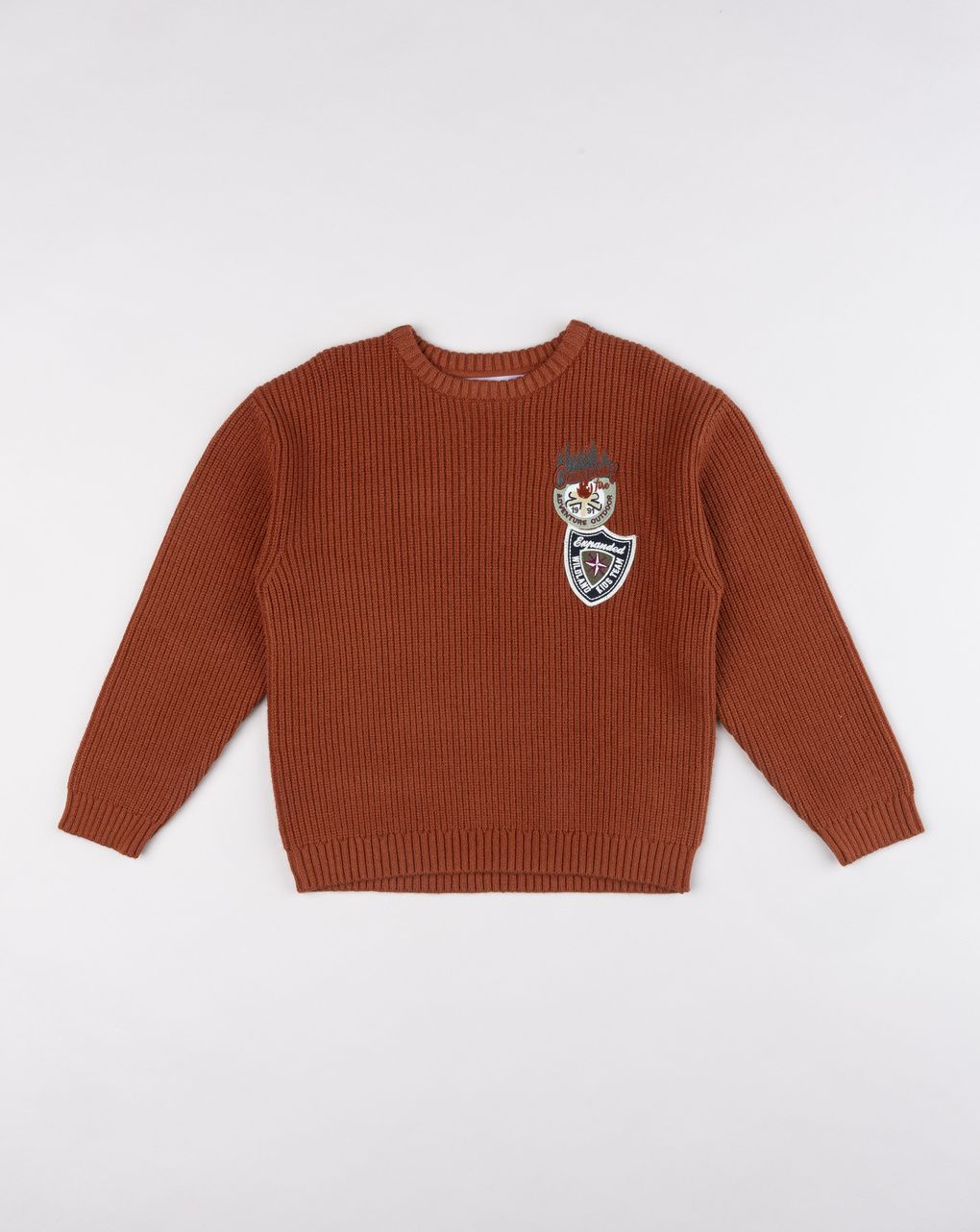 Maglioncino bambino a girocollo ruggine "wildland kids team"