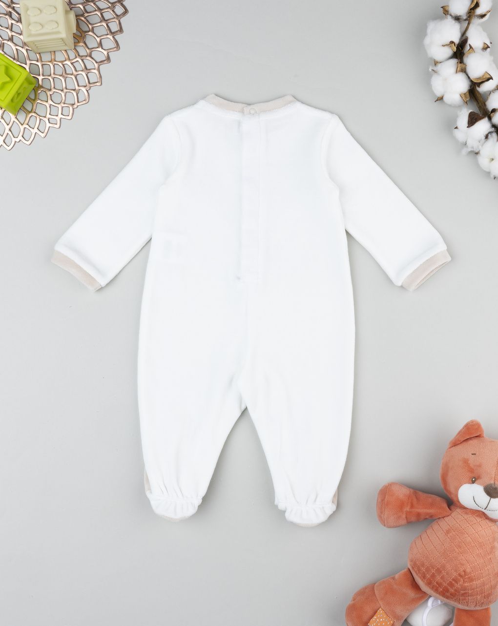 Tutina neonato bianca stampa animali del bosco