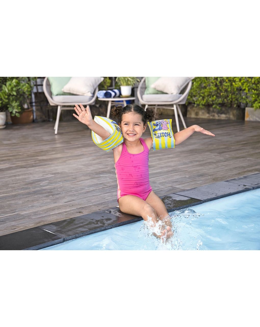 Braccioli gonfiabili con stampa tropicali 3‑6 anni disney stitch
