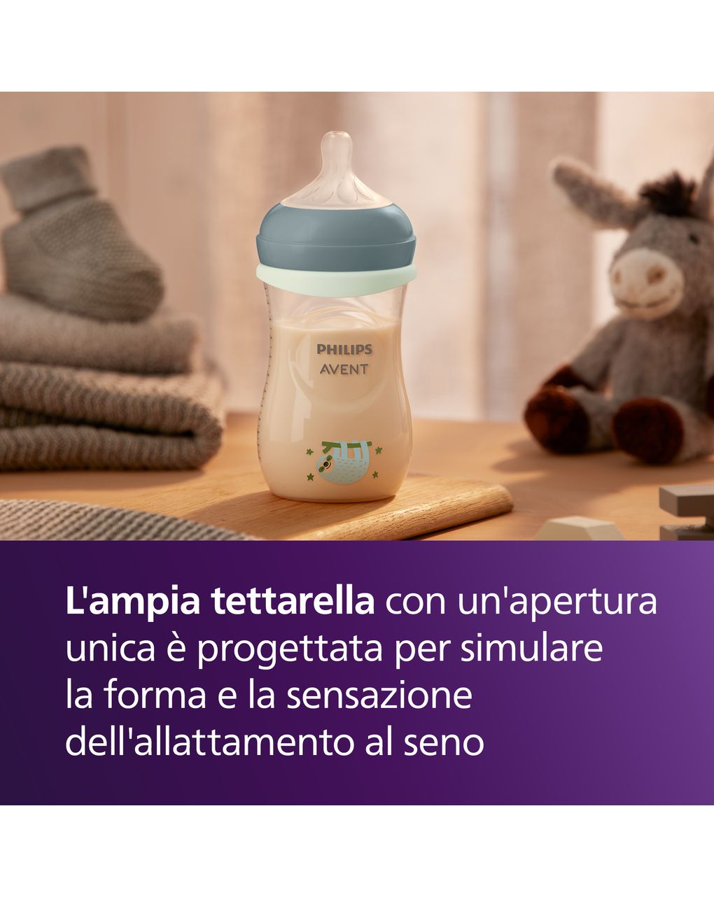 Biberon natural response notte set regalo bambino 1 biberon  da 260ml ciuccio ultra soft - philips avent