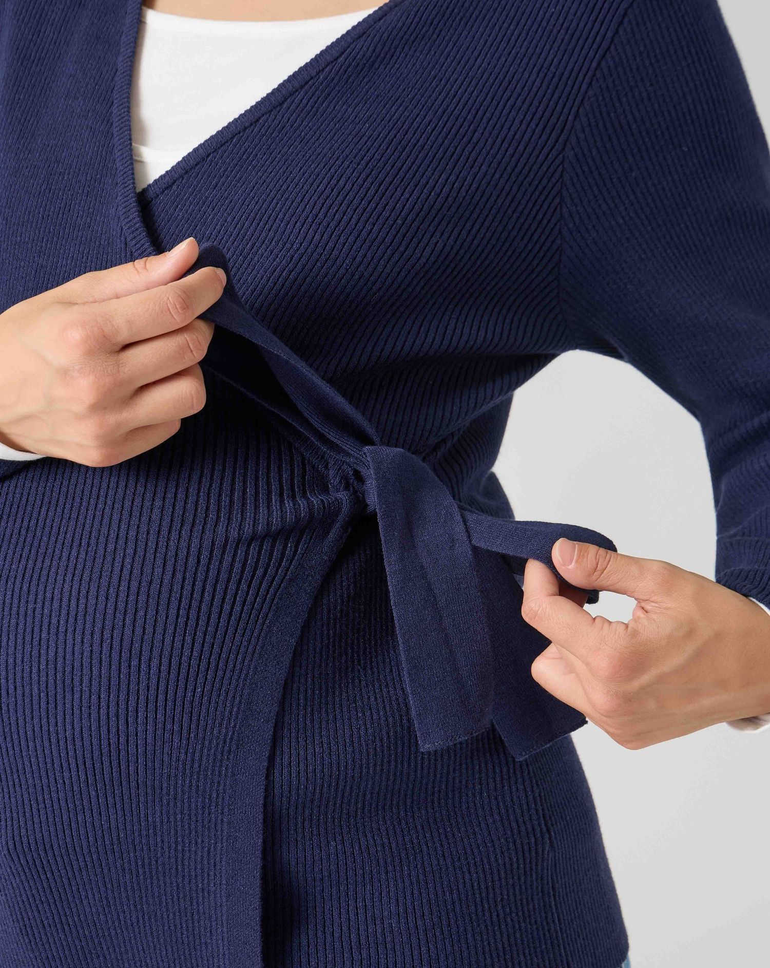 Cardigan premaman con lacci blu scuro