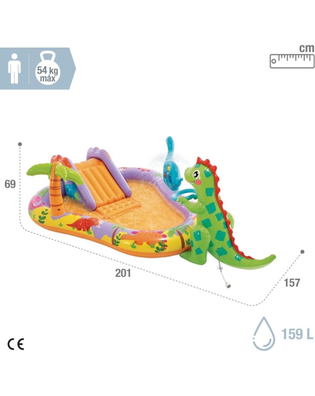 Play center dino park gonfiabile 201x157x69 cm