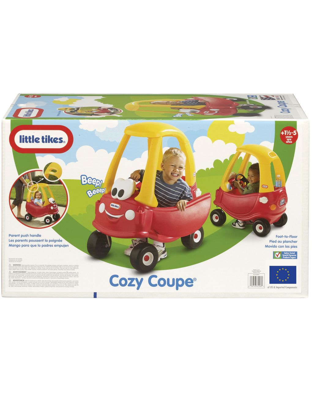 Little tikes cozy coupe - macchinina per bambini con clacson funzionante, interruttore di accensione e tappo del carburante