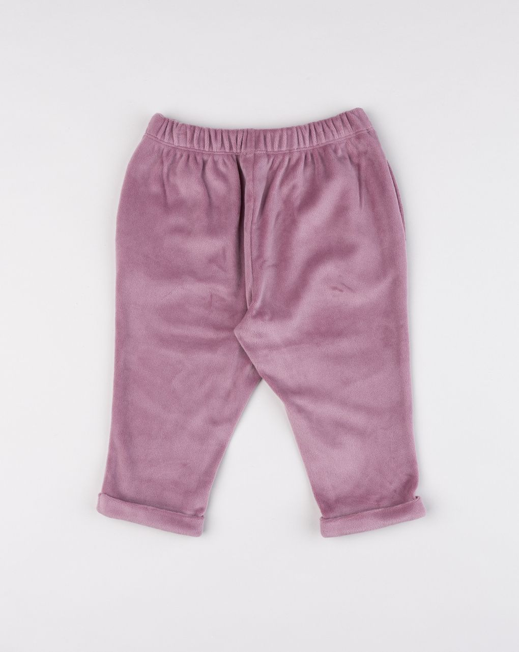 Pantalone ciniglia bimba rosa con margherita