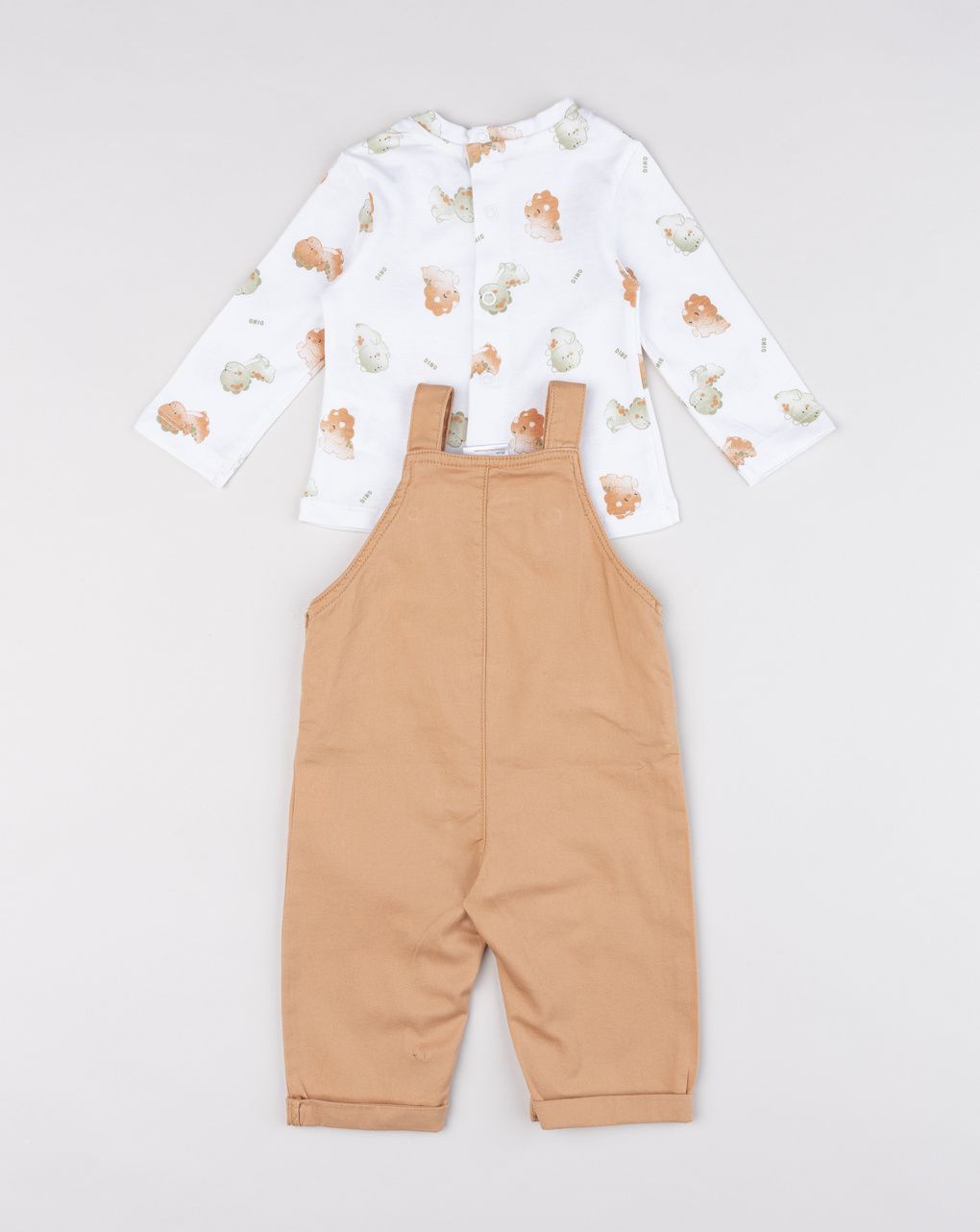 Completo neonato salopette e maglia "baby dino"