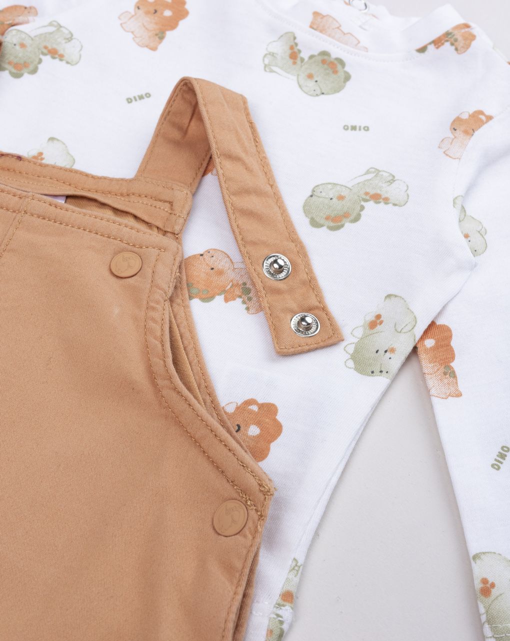 Completo neonato salopette e maglia "baby dino"