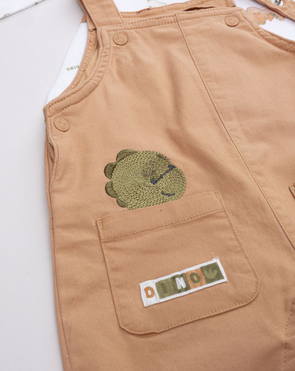 Completo neonato salopette e maglia "baby dino"