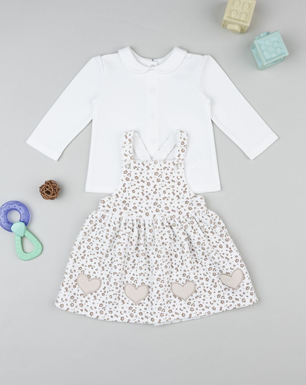 Completo bimba vestito ciniglia allover