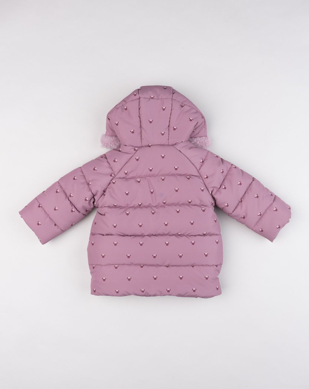 Piumino imbottito da bambina minnie rosa con pelliccetta