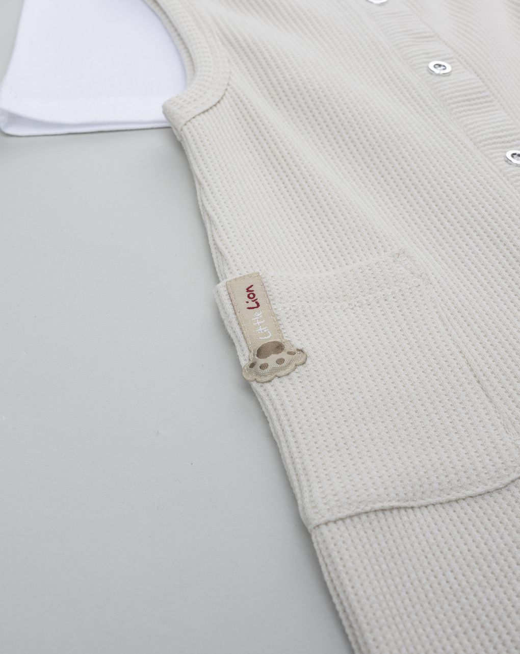Completo bimbo salopette beige