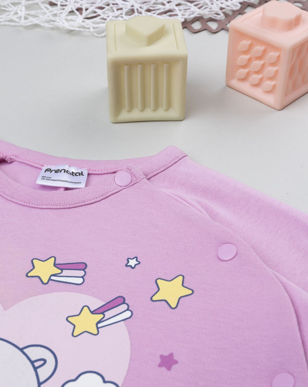 Pigamone leggero bimba orso rosa